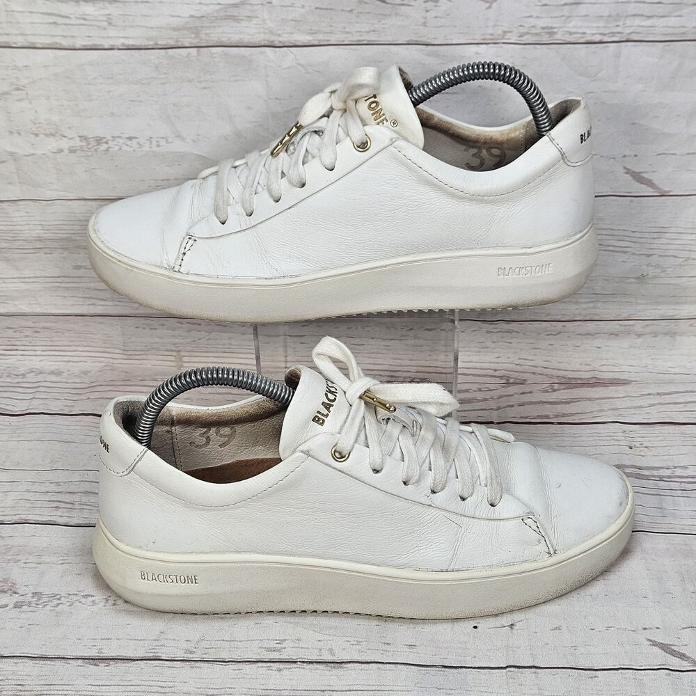 Blackstone 39 Women's Size 8.5 Shoes ZL62 White Leather Fashion Low Sneakers